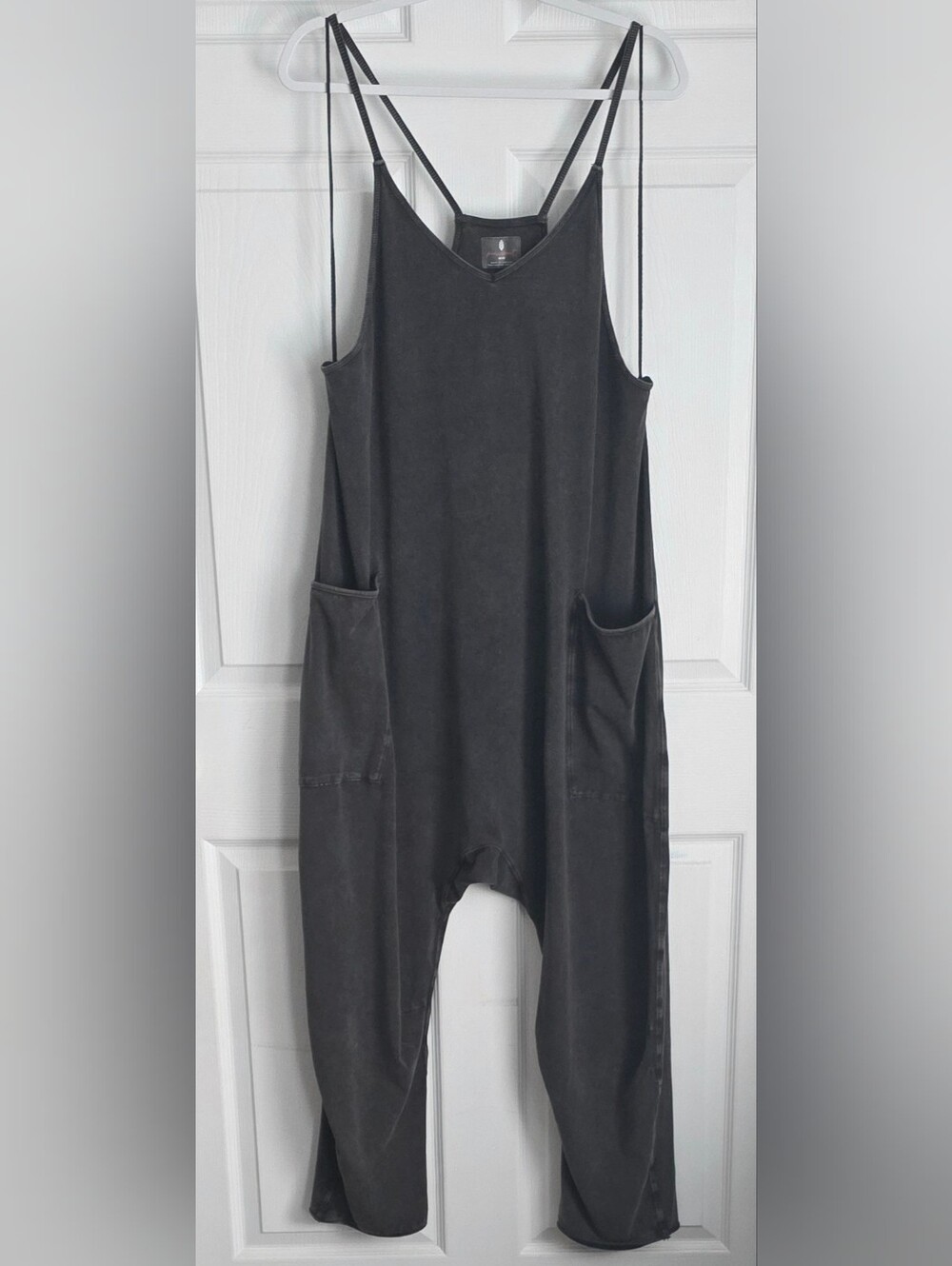 FP Movement Free People Hot Shot Onesie Washed Black Medium OB1239677